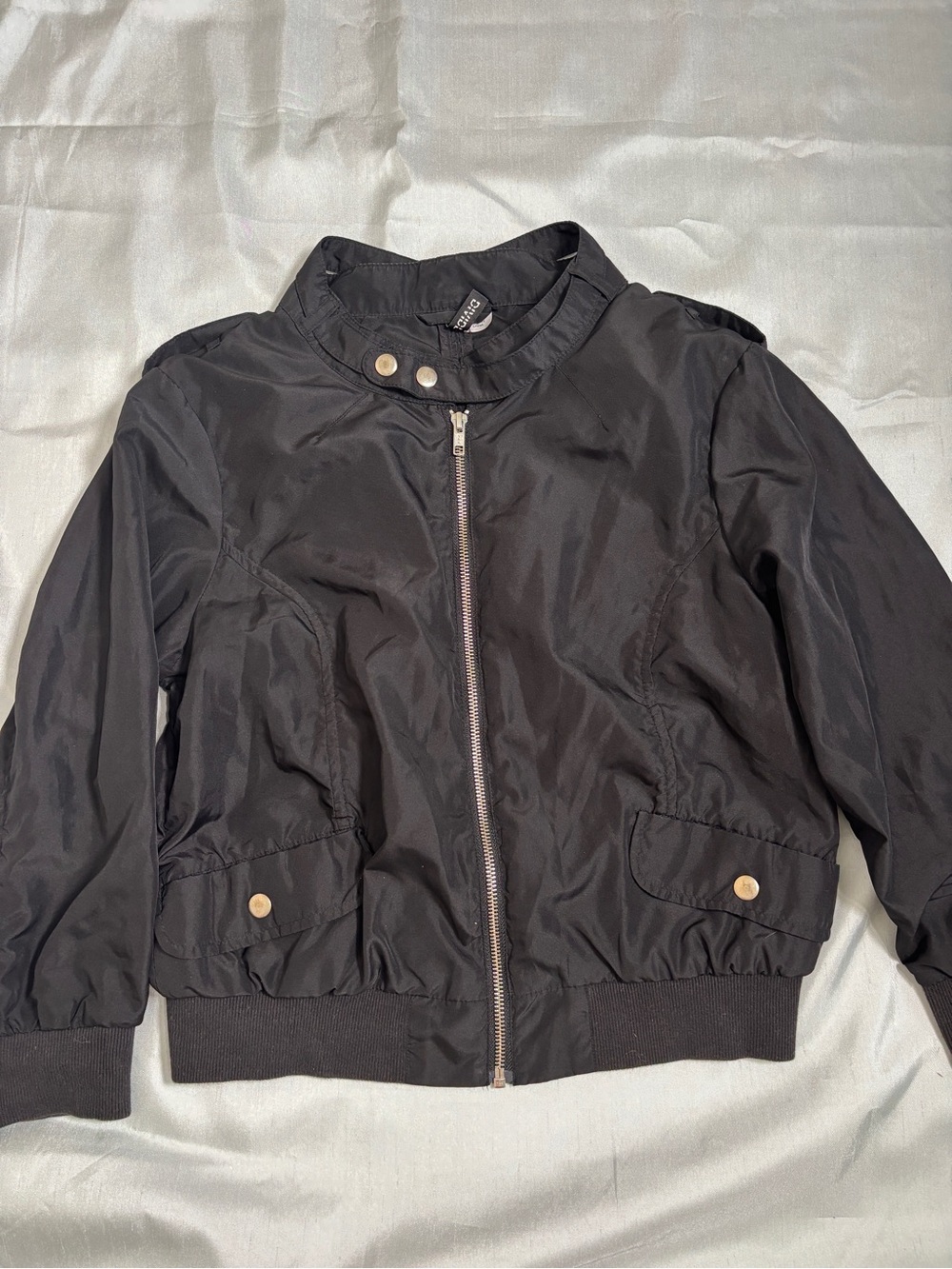 H&M Black Bomber Jacket Women’s Size 12